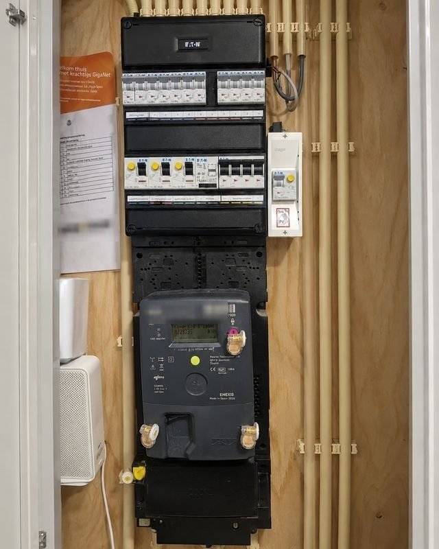 Meterkast met de groep voor de zonnepanelen